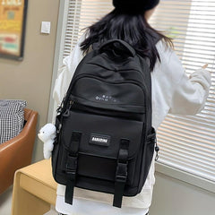 Large Capacity Minimalist Backpack Solid Rucksack All Match School Daypack