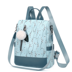 Floral Pattern Laptop Backpack Purse Women's Two way Shoulder Bag