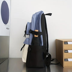 Colorblock Bag Set: Preppy Backpack, Shoulder Bag, Crossbody Bag & Pencil Box