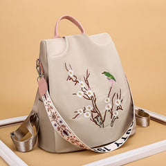 Floral Embroidery Backpack Women's Anti-Theft Shoulder Bag