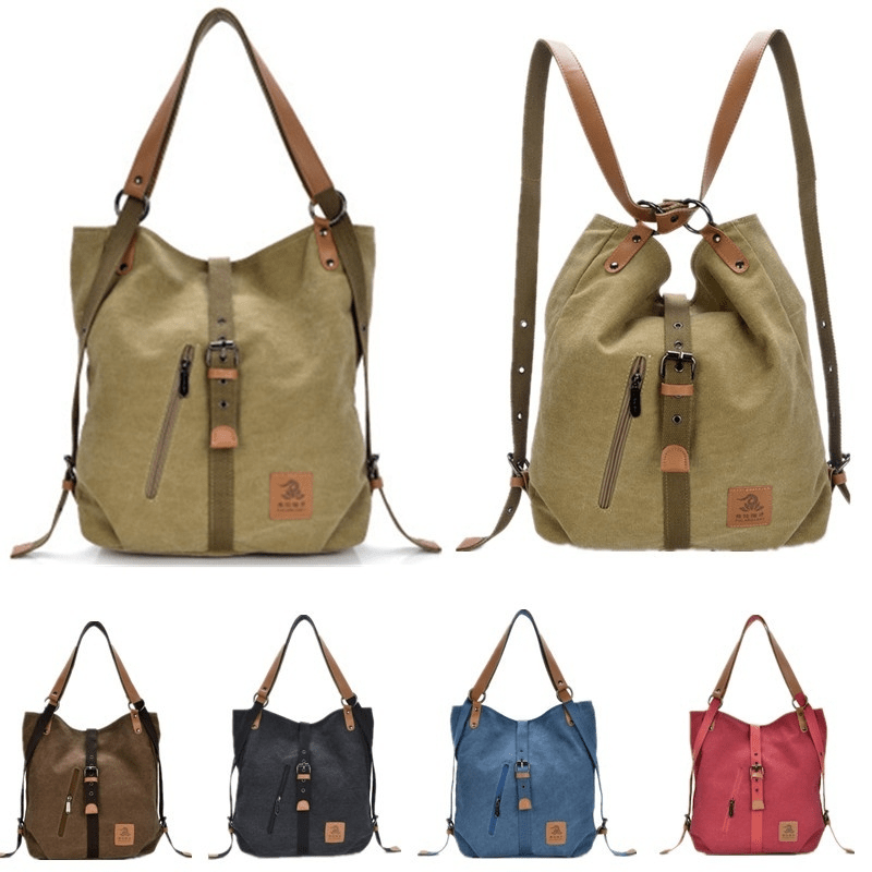 Canvas Niche Shoulder Bag Women's Backpack for Travel