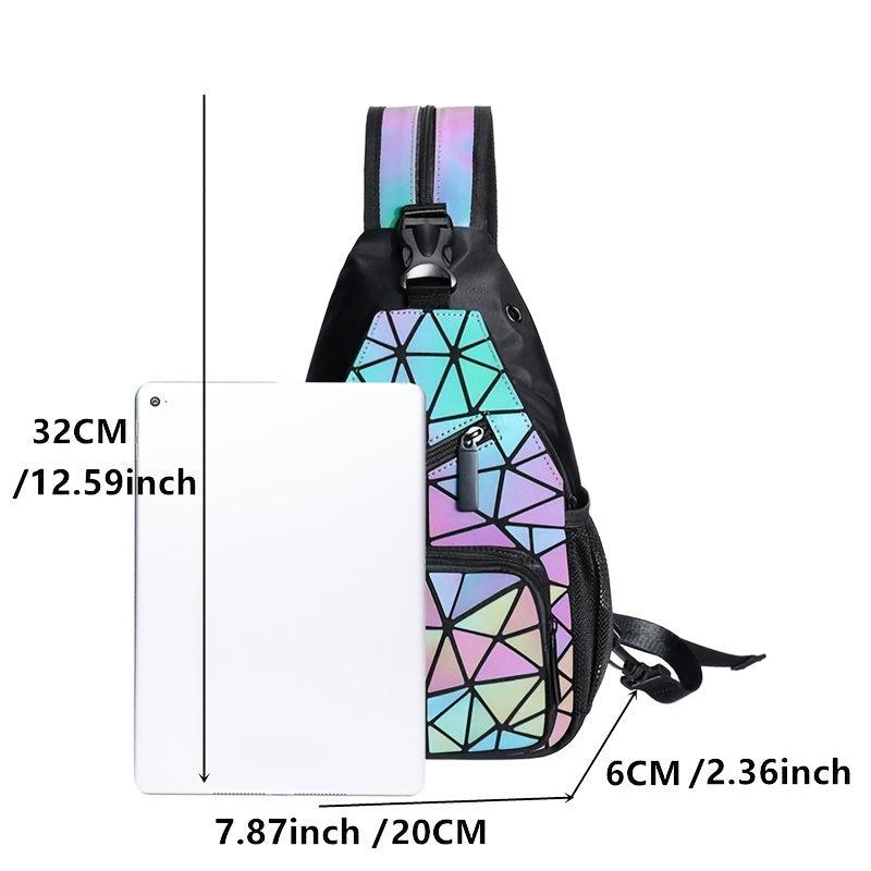 Geometric Luminous Backpack Holographic Chest Bag