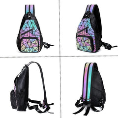 Geometric Luminous Backpack Holographic Chest Bag