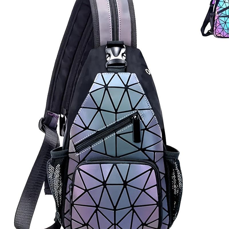 Geometric Luminous Backpack Holographic Chest Bag