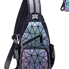 Geometric Luminous Backpack Holographic Chest Bag