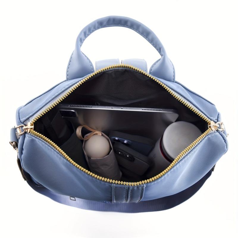 Casual Rivets Decor Backpack Solid Classic Storage Travel Bag