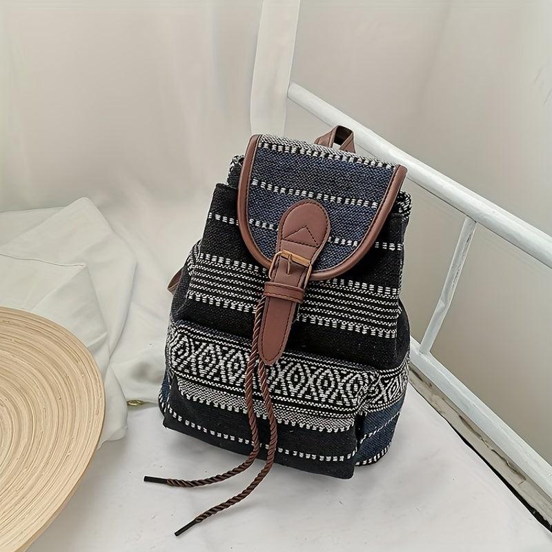 Vintage Ethnic Pattern Backpack Classic Travel Storage Daypack Women's