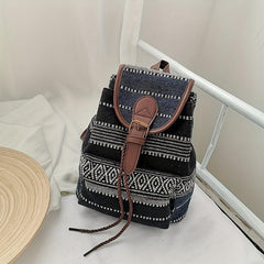 Vintage Ethnic Pattern Backpack Classic Travel Storage Daypack Women's