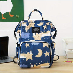 Cartoon Pattern Backpack Preppy Zipper Daypack Women's Travel Storage Bag