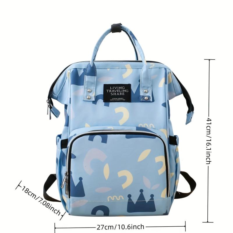 Cartoon Pattern Backpack Preppy Zipper Daypack Women's Travel Storage Bag