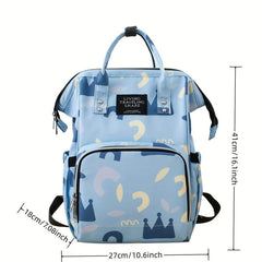 Cartoon Pattern Backpack Preppy Zipper Daypack Women's Travel Storage Bag