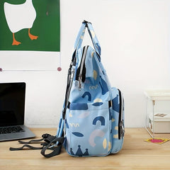 Cartoon Pattern Backpack Preppy Zipper Daypack Women's Travel Storage Bag