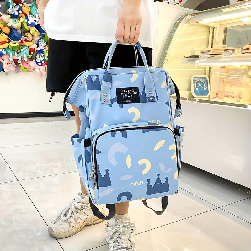 Cartoon Pattern Backpack Preppy Zipper Daypack Women's Travel Storage Bag