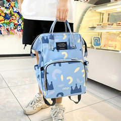 Cartoon Pattern Backpack Preppy Zipper Daypack Women's Travel Storage Bag