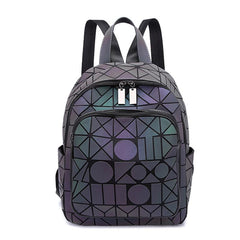 Reflective Backpack Women's Holographic Geometric Bag
