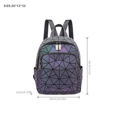 Reflective Backpack Women's Holographic Geometric Bag