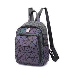 Reflective Backpack Women's Holographic Geometric Bag