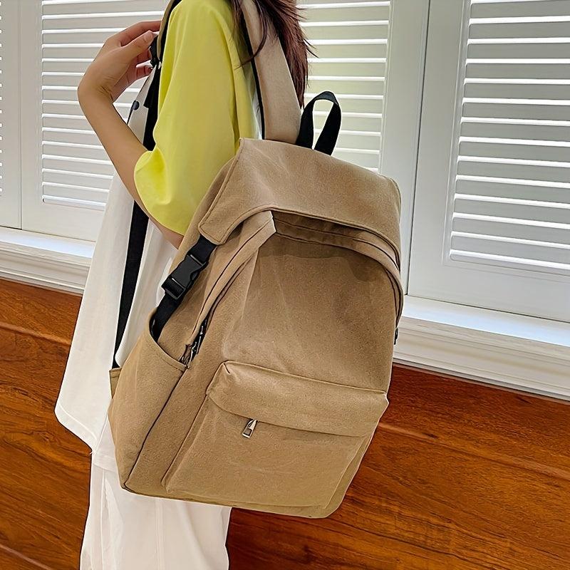Canvas Laptop Backpack Heavy Duty Travel Outdoor Rucksack