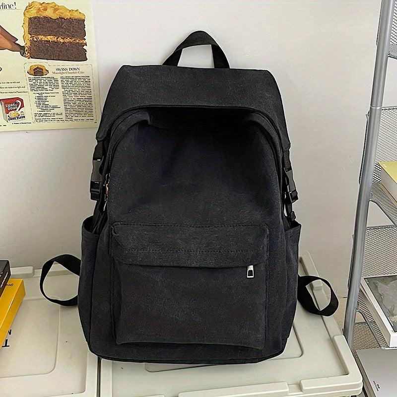 Canvas Laptop Backpack Heavy Duty Travel Outdoor Rucksack