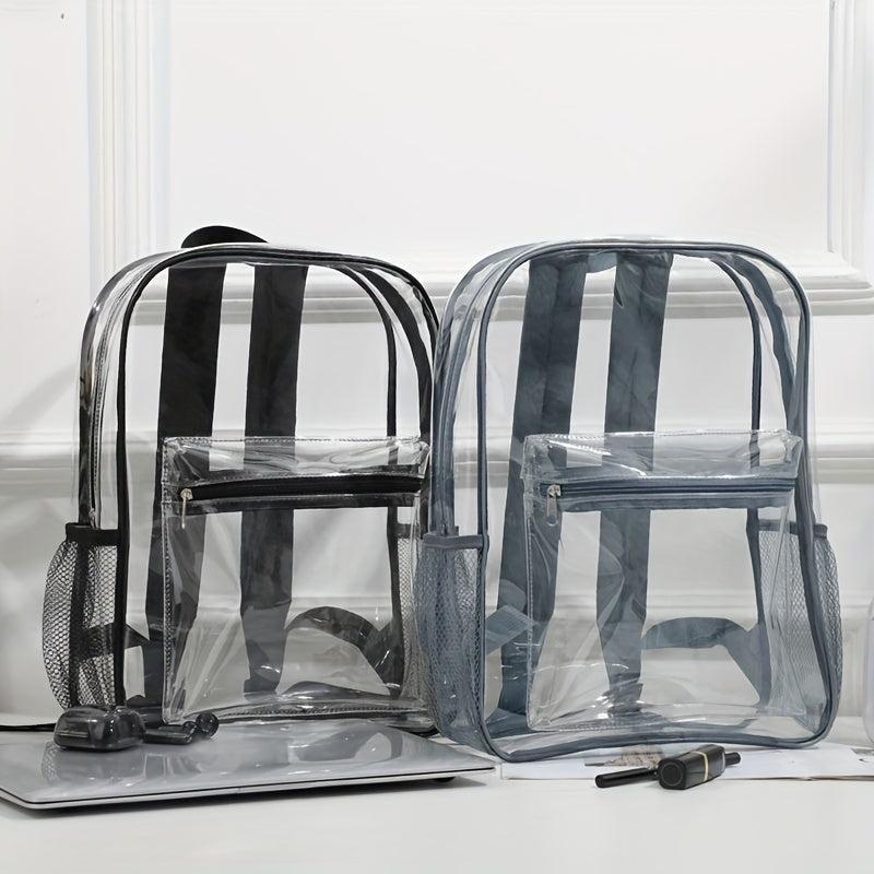 Clear PVC Large Capacity Backpack Durable Lightweight School Bag