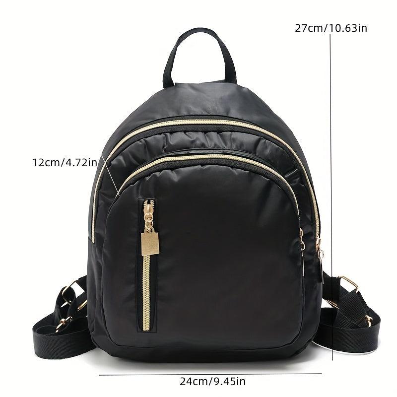 Casual Minimalist Zipper Backpack Rucksack