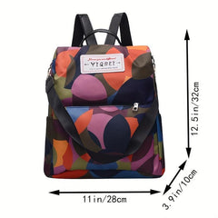 Large Capacity Preppy Backpack Nylon Lightweight Laptop Daypack