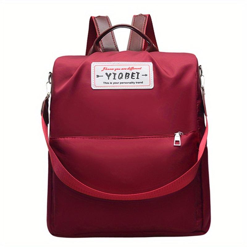 Large Capacity Preppy Backpack Nylon Lightweight Laptop Daypack