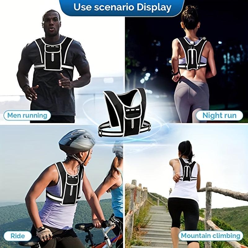 Reflective Vest with Pocket and Phone Holder for Night Running Cycling