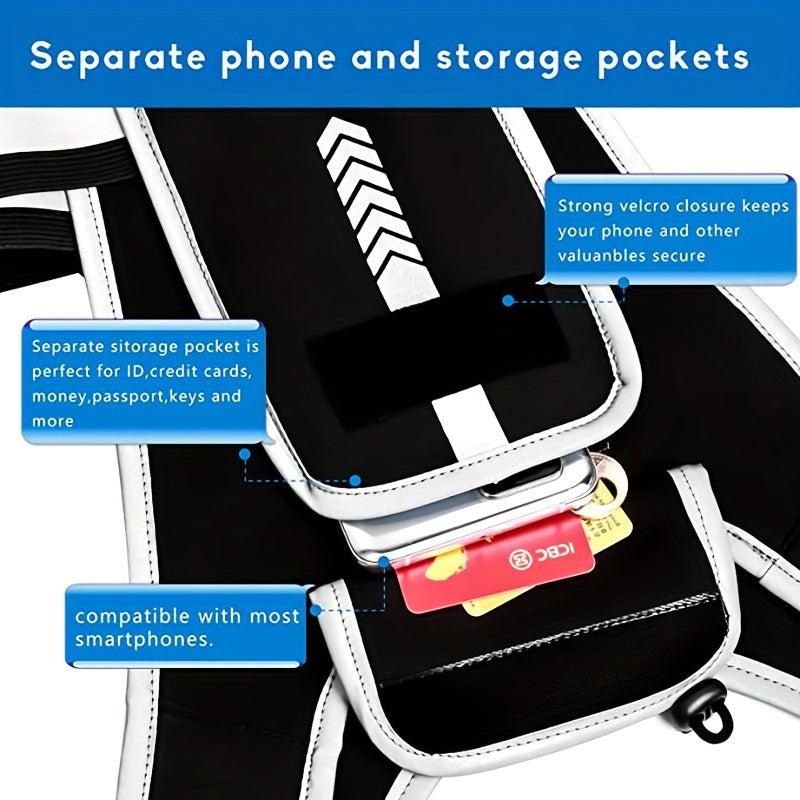 Reflective Vest with Pocket and Phone Holder for Night Running Cycling