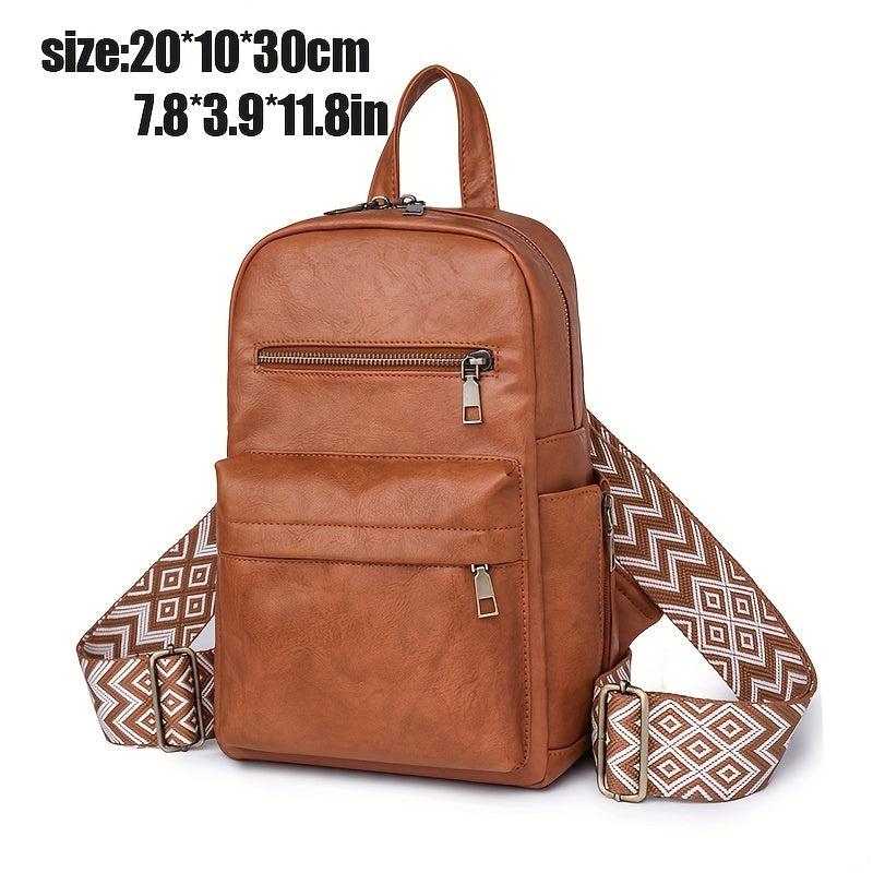 Casual Vintage Backpack All Match Zipper Rucksack Classic Storage Bag