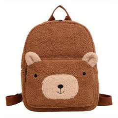 Cartoon Bear Backpack Adjustable Strap Casual Schoolbag