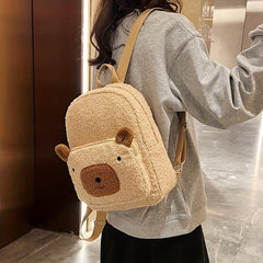 Cartoon Bear Backpack Adjustable Strap Casual Schoolbag