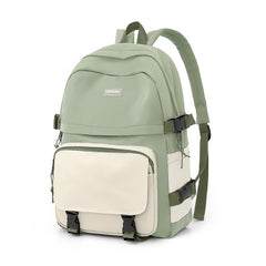 Casual Colorblock Zipper Backpack Minimalist School Bag