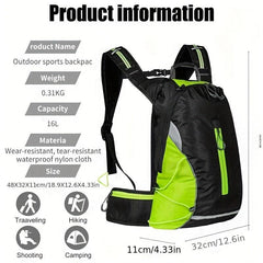 16L Waterproof Bike Bag Breathable Cycling Backpack