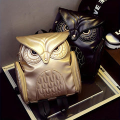 Owl Pattern Backpack Zipper Stylish Travel Rucksack Bag