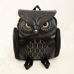 Owl Pattern Backpack Zipper Stylish Travel Rucksack Bag