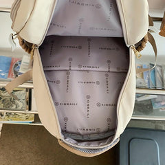 Large Capacity Preppy Backpack Heavy Duty Daypack Casual Travel Knapsack