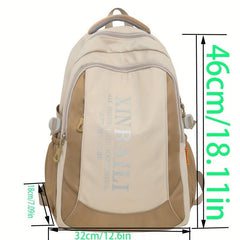 Large Capacity Preppy Backpack Heavy Duty Daypack Casual Travel Knapsack