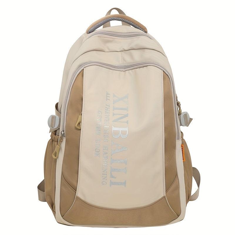 Large Capacity Preppy Backpack Heavy Duty Daypack Casual Travel Knapsack