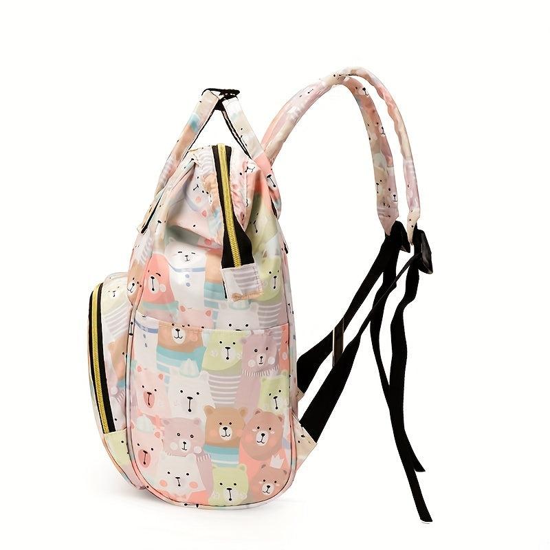 Leopard Print Diaper Bag Large Capacity Mommy Bag Top Handle Travel Backpack