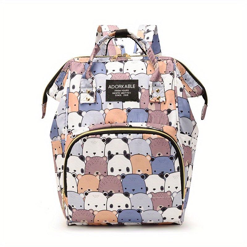 Leopard Print Diaper Bag Large Capacity Mommy Bag Top Handle Travel Backpack
