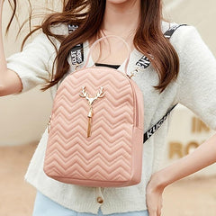 Tassel Decor Backpack Stylish All Match Zipper Backpack
