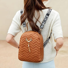 Tassel Decor Backpack Stylish All Match Zipper Backpack