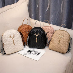 Tassel Decor Backpack Stylish All Match Zipper Backpack