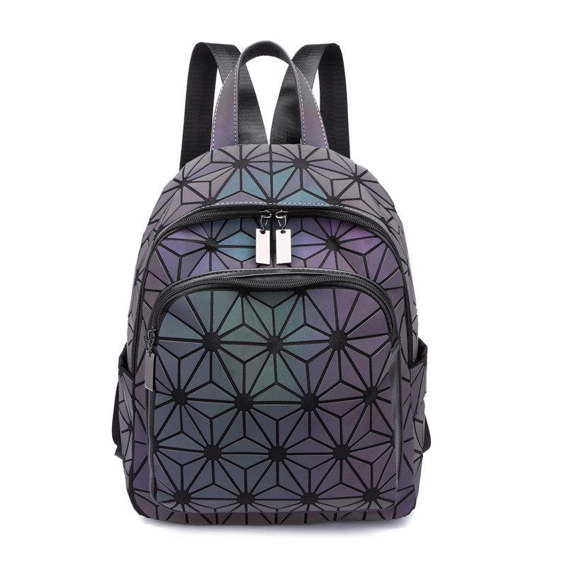 Luminous Geometric Pattern Backpack for School & Travel