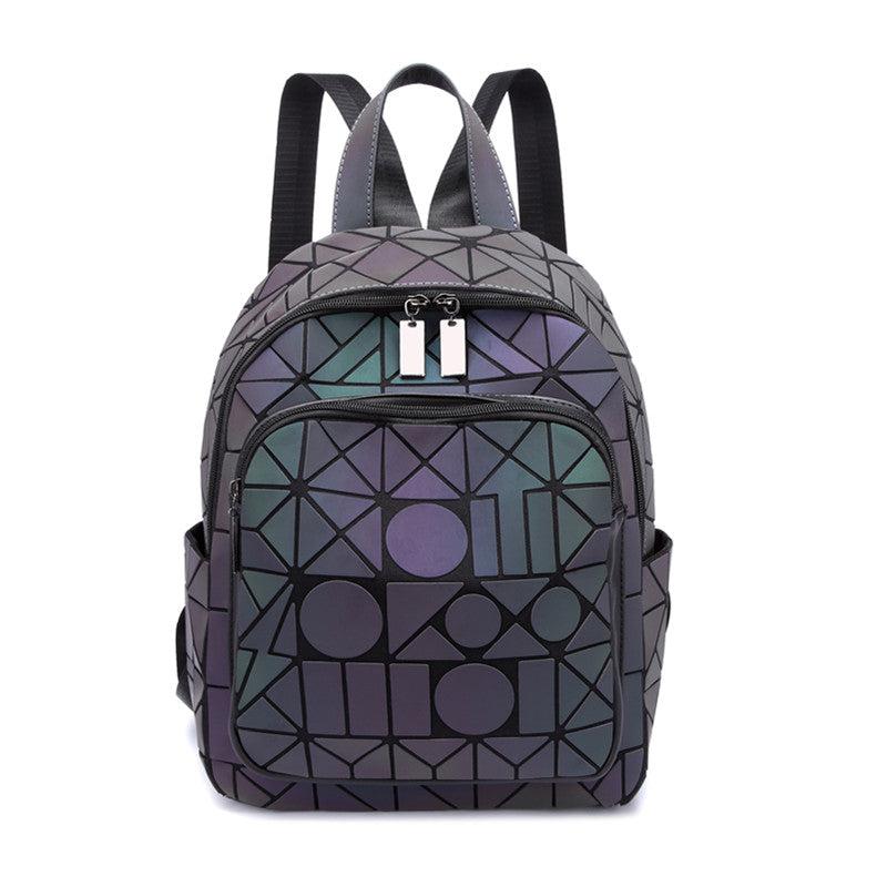 Luminous Geometric Pattern Backpack for School & Travel