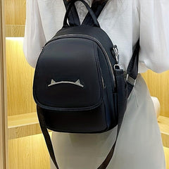 Preppy Small Calf Pendant Backpack Canvas Waterproof
