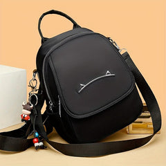 Preppy Small Calf Pendant Backpack Canvas Waterproof