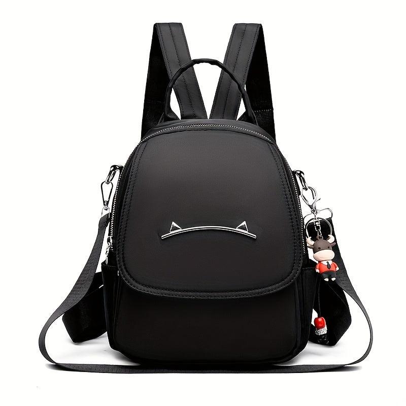 Preppy Small Calf Pendant Backpack Canvas Waterproof