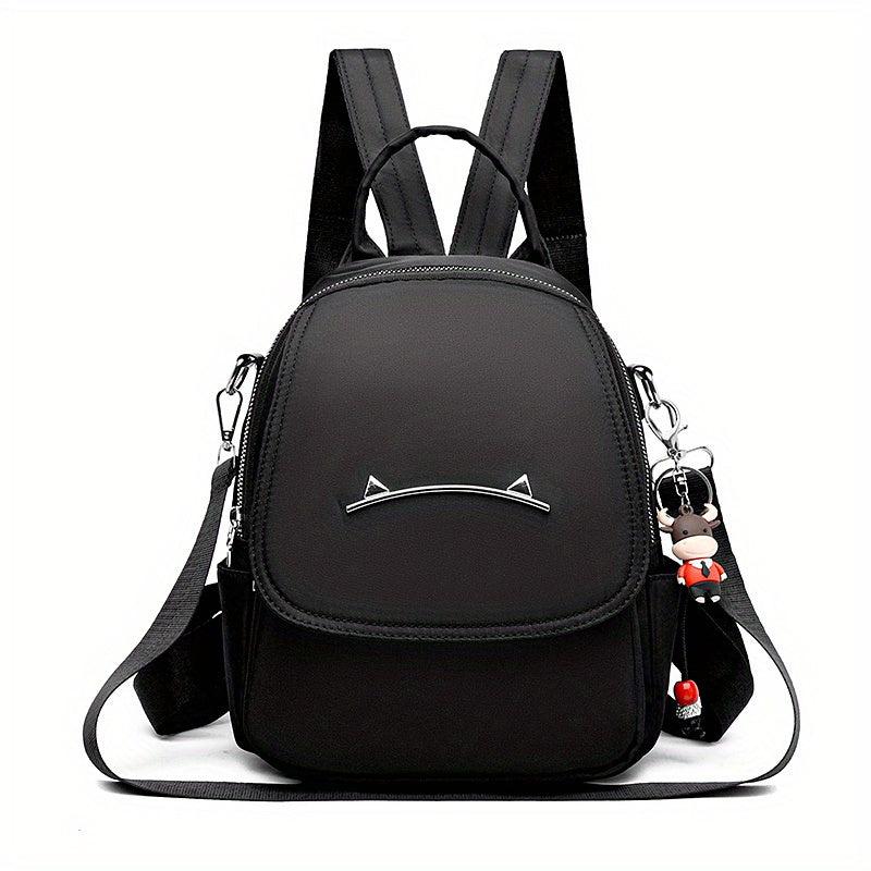 Preppy Small Calf Pendant Backpack Canvas Waterproof
